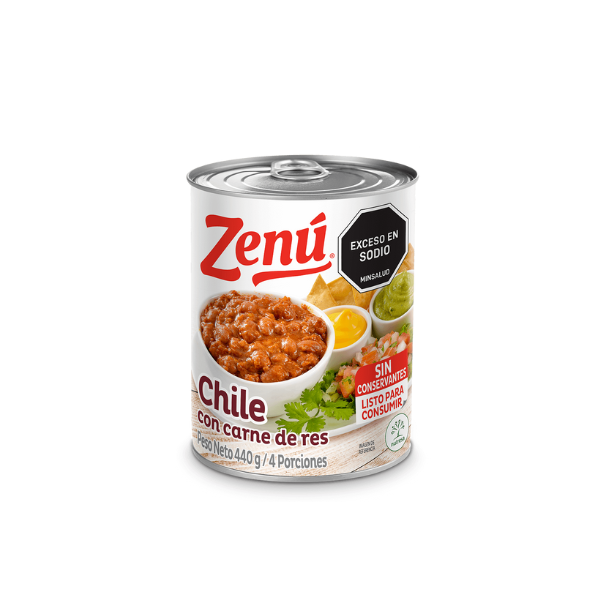 CHILE CON CARNE DE RES ZENU 440GR CJ*24