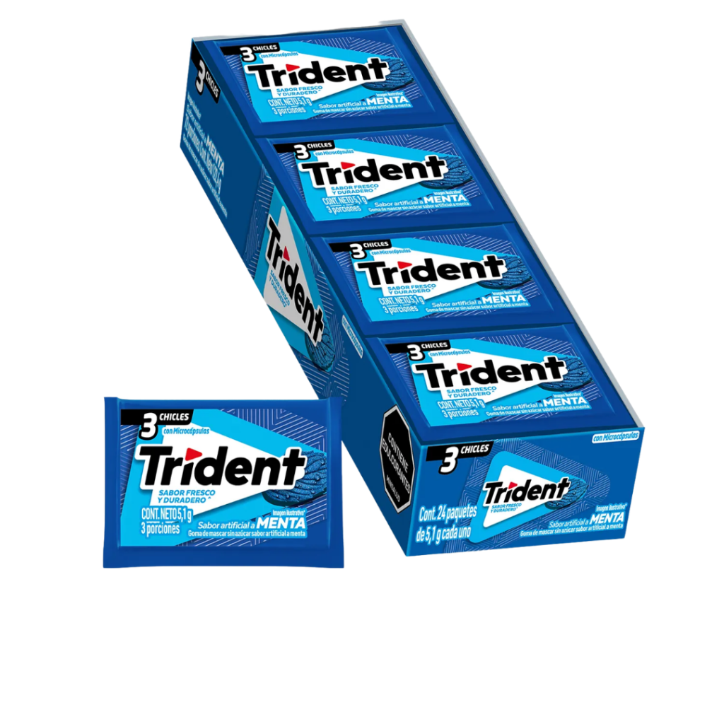 CHICLE TRIDENT24 S MENTA CJ30   Mayorista AhorroPlus