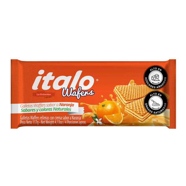 GALLETA WAFER ITALO TACO GRANDE NARANJA 117GR*48