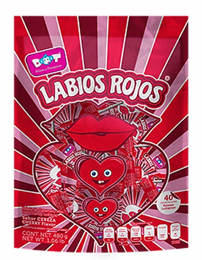 3152 CHUPETA LABIOS ROJOS40 480GR28 CHUPETA LABIOS ROJOS*40 480GR*28