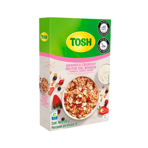 GRANOLA CAJA TOSH FRUTOS DEL BOSQUE 300GR CJ*8