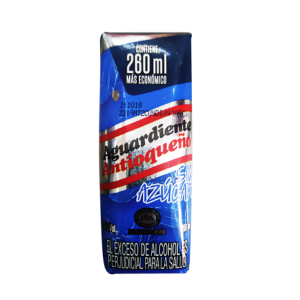 AGUARDIENTE ANTIOQUEÑO AZUL 1/4 250*24