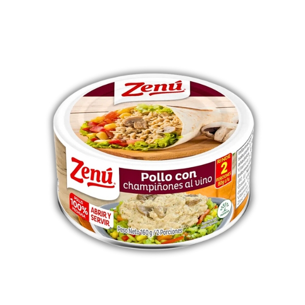 ZENU POLLO CON CHAMPIÑON AL VINO 160GR CJ*12