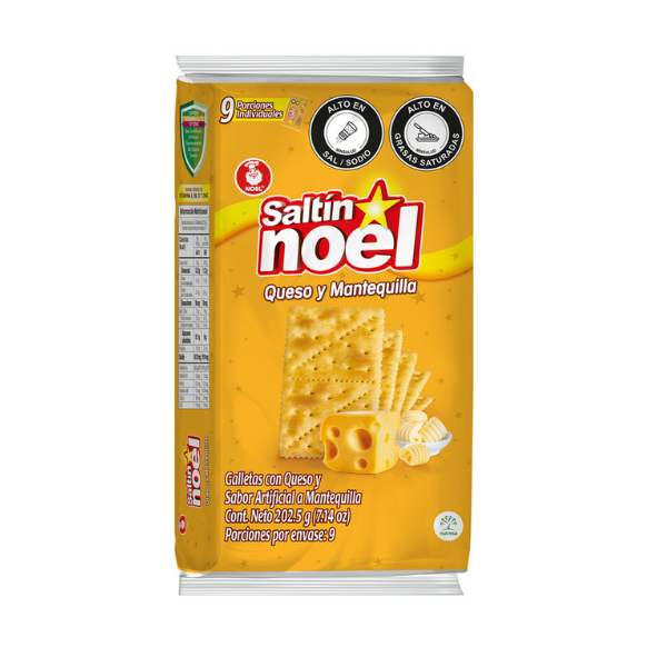GALLETAS SALTIN NOEL QUESO Y MANTEQUILLA 9X3 CJ*24