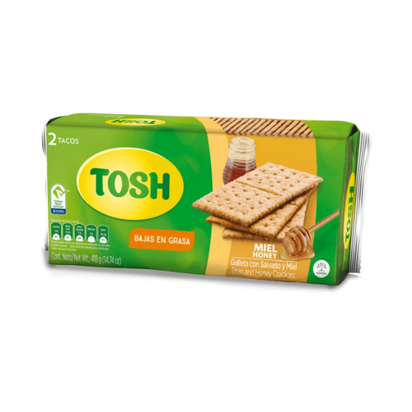 TOSH CRACKERS MIEL 2 TACOS 418GR CJ*24