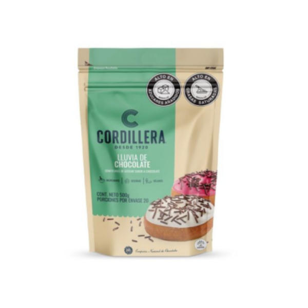 CORDILLERA LLUVIA SABOR A CHOCOLATE BOLSA 500GR CJ*10