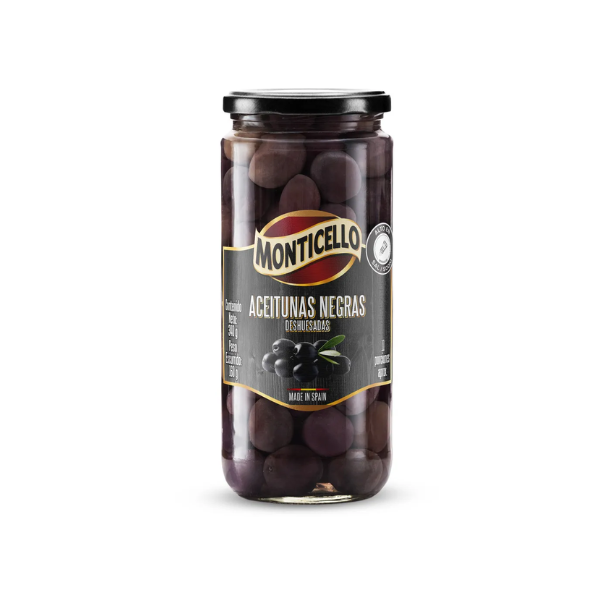 MONTICELLO ACEITUNAS NEGRAS DESHUESADAS 160GR CJ*12