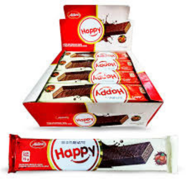 GALLETA WAFFER HAPPY CHOCO OSCURO*24 CJ*6