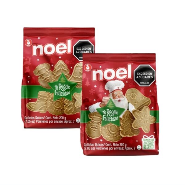 1240 NVD GALLETA VAINILLA NOEL BOLSA ROJA/BLANCA 200GR*12
