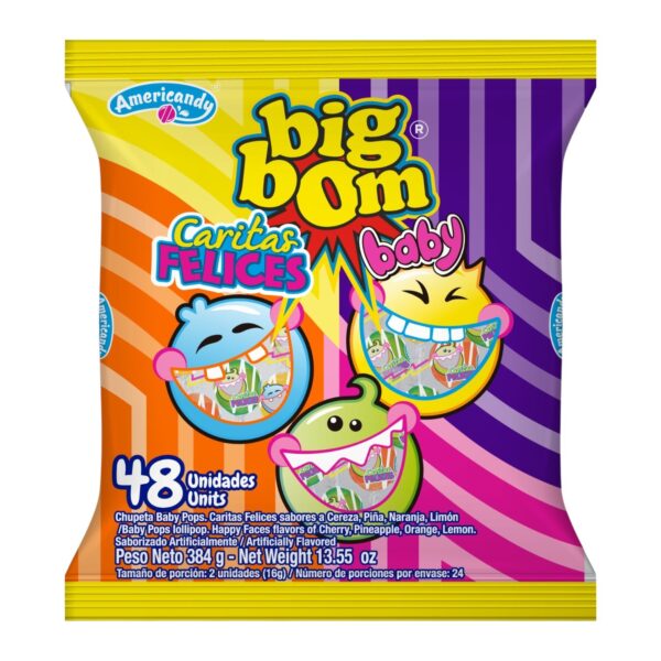 3186 CHUPETAS BIG BOM BABY CARITAS*48 CJ*16