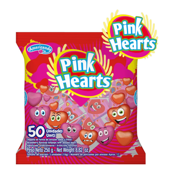 3217 AMERICANDY PINK HEARTS*50 250GR*20