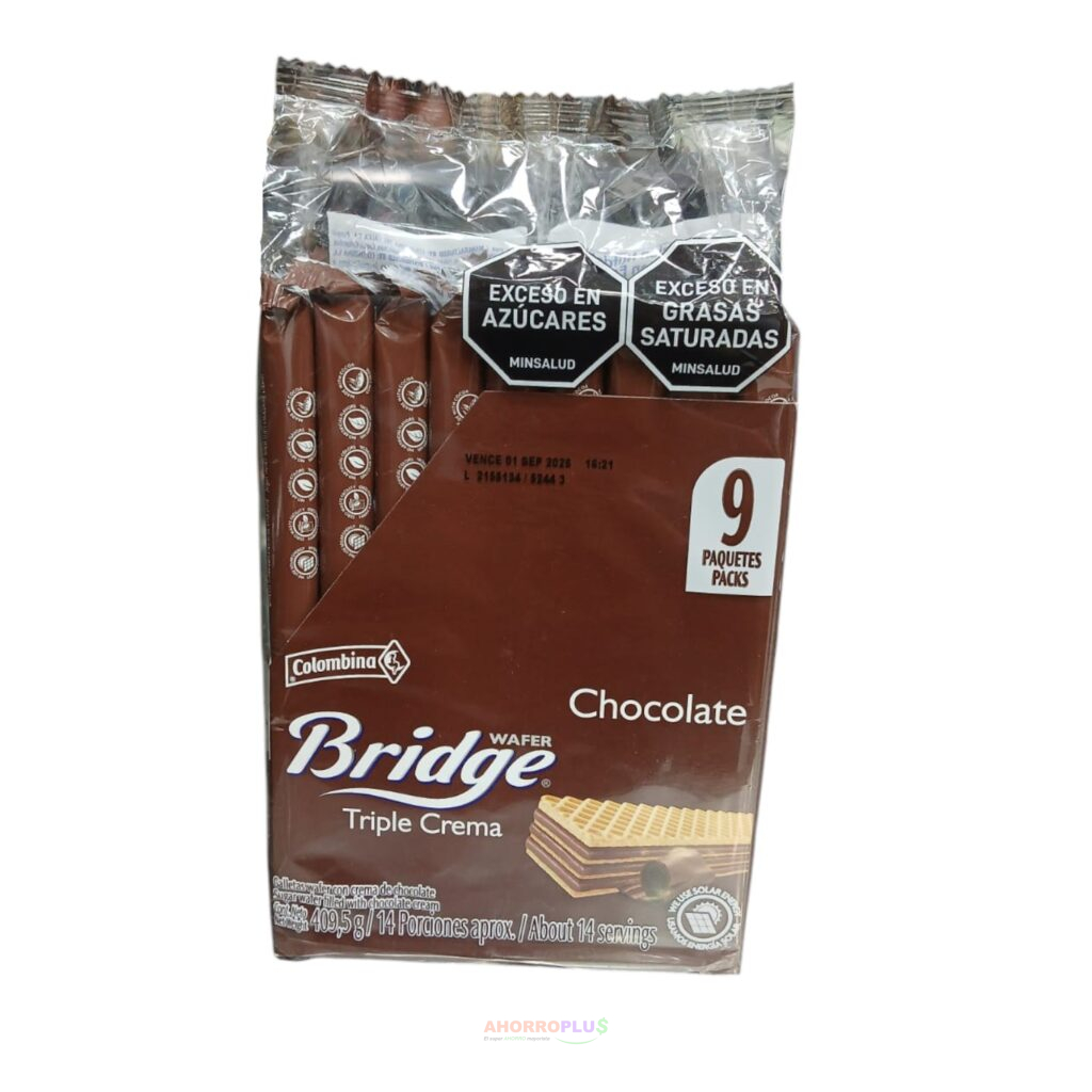 3546 GALLETA WAFER BRIDGE CHOCOLATE 9UND CJ*8