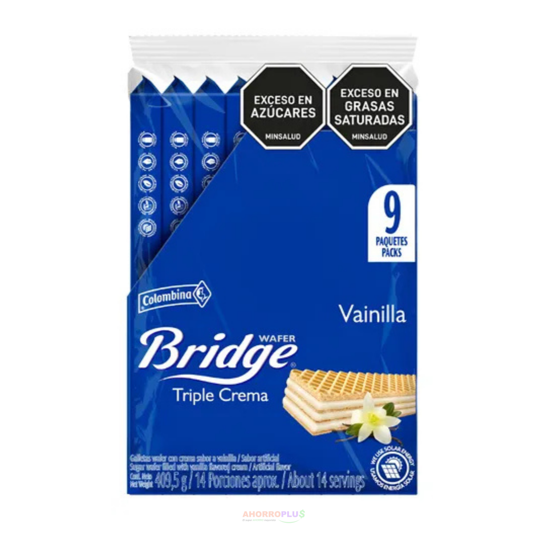 3547 GALLETA WAFER BRIDGE VAINILLA 9UND CJ8 - Mayorista AhorroPlus 3547 GALLETA WAFER BRIDGE VAINILLA *9UND CJ*8