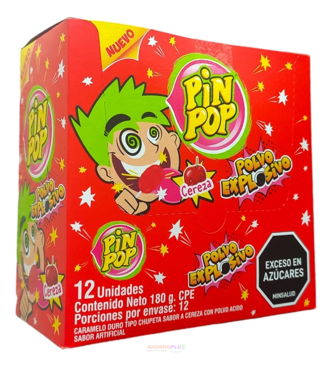 3560 CARAMELO PIN POP POLVO ACIDO CEREZA12 12 - Mayorista AhorroPlus 3560 CARAMELO PIN POP POLVO ACIDO CEREZA*12 *12
