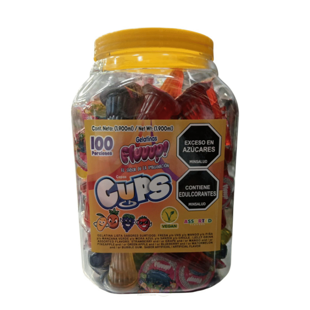 3738 GELATINAS FLUUUP! CUPS TARRO *100 CJ*6