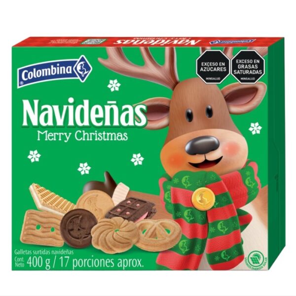 4001 NVD GALLETA NAVIDEÑAS COLOMBINA 400GR CJ*12