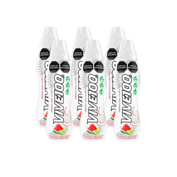 429 BEBIDA ENERGIZANTE VIVE 100 SANDIA LIMON SIX PACK *380ML