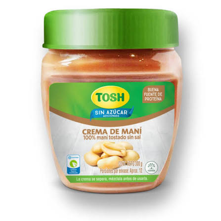 CREMA DE MANI TOSH SIN AZUCAR 300GR CJ10   Mayorista AhorroPlus