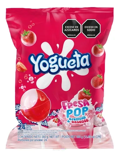 CHUPETA YOGUETA FRESA POP*24*16