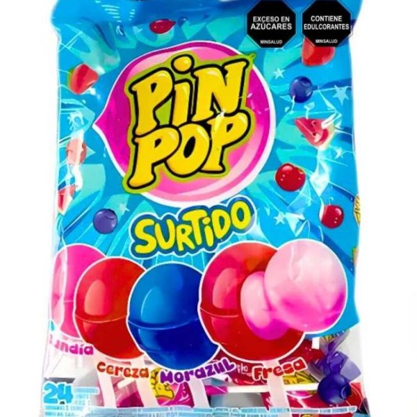 CHUPETA PIN POP SURTIDO (CERE-FRESA-MORAZ) *24UND CJ*16