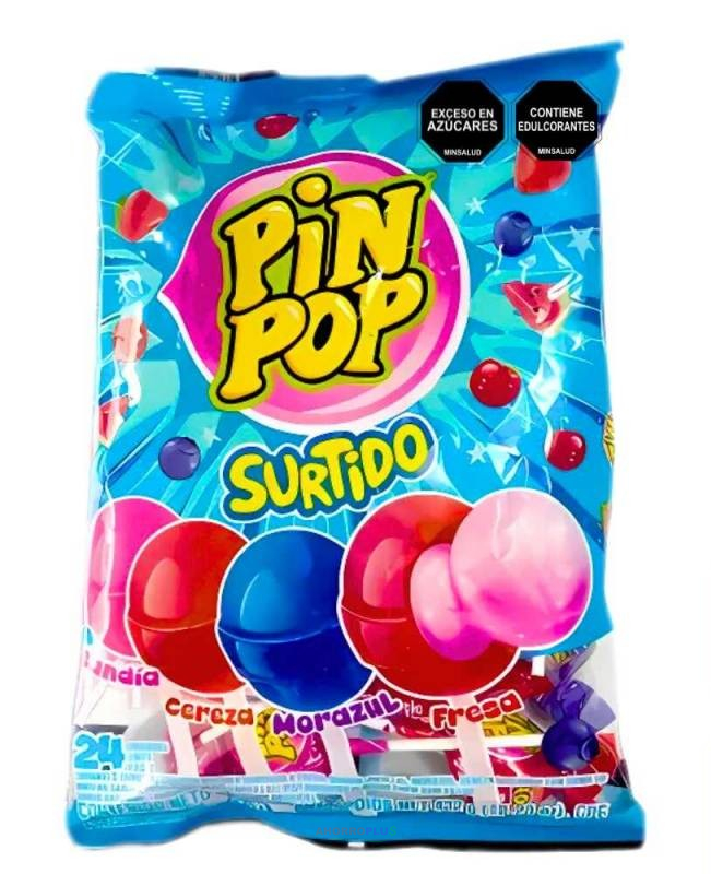 CHUPETA PIN POP SURTIDO (CERE-FRESA-MORAZ) *24UND CJ*16