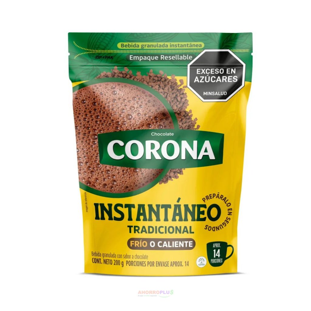 CHOCOLATE CORONA INSTANTANEO 200GR CJ24   Mayorista AhorroPlus