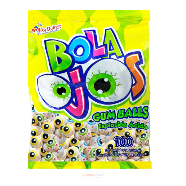 CHICLE BOLA OJOS EXPLOSION ACIDA *100UND CJ*24