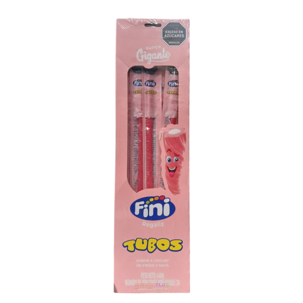 FINI TUBOS SUPERGIGANTE YOGURT FRESA *24UND CJ*6