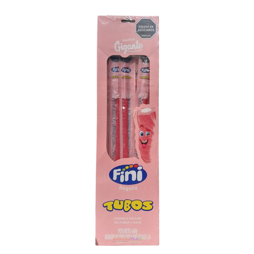 FINI TUBOS SUPERGIGANTE YOGURT FRESA *24UND CJ*6