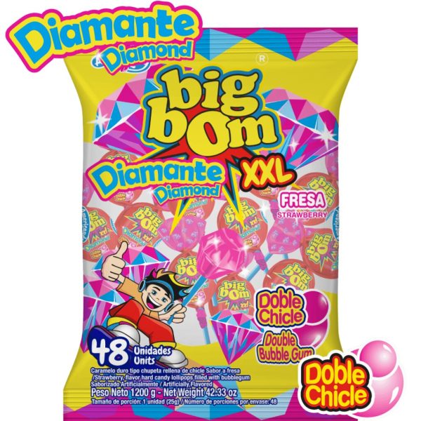 CHUPETA BIG BOM DIAMANTE SURTIDO XXL *48UND CJ*8