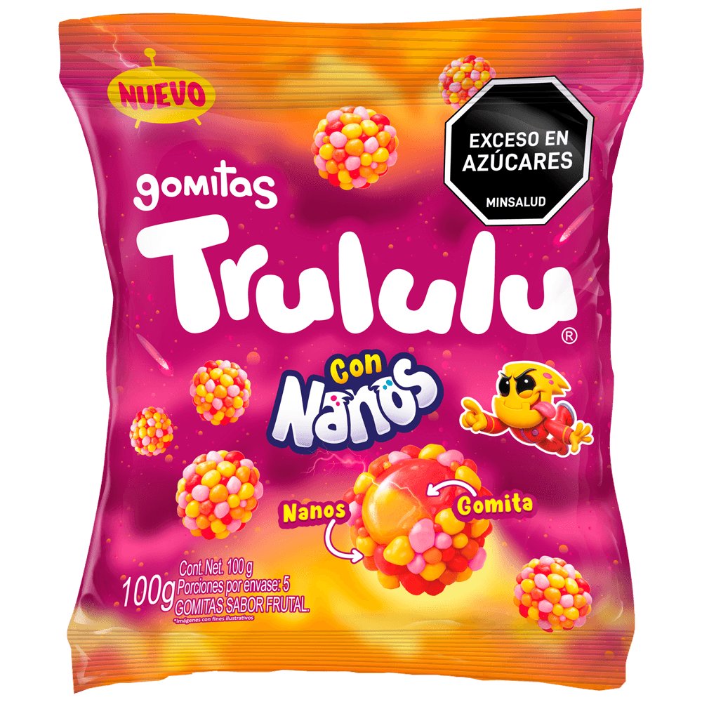 GOMAS TRULULU MAXI PACK NANOS TROPICAL 100GR CJ24   Mayorista AhorroPlus