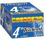 CHICLE TRIDENT4 ABRE FACIL MENTA CJ40   Mayorista AhorroPlus